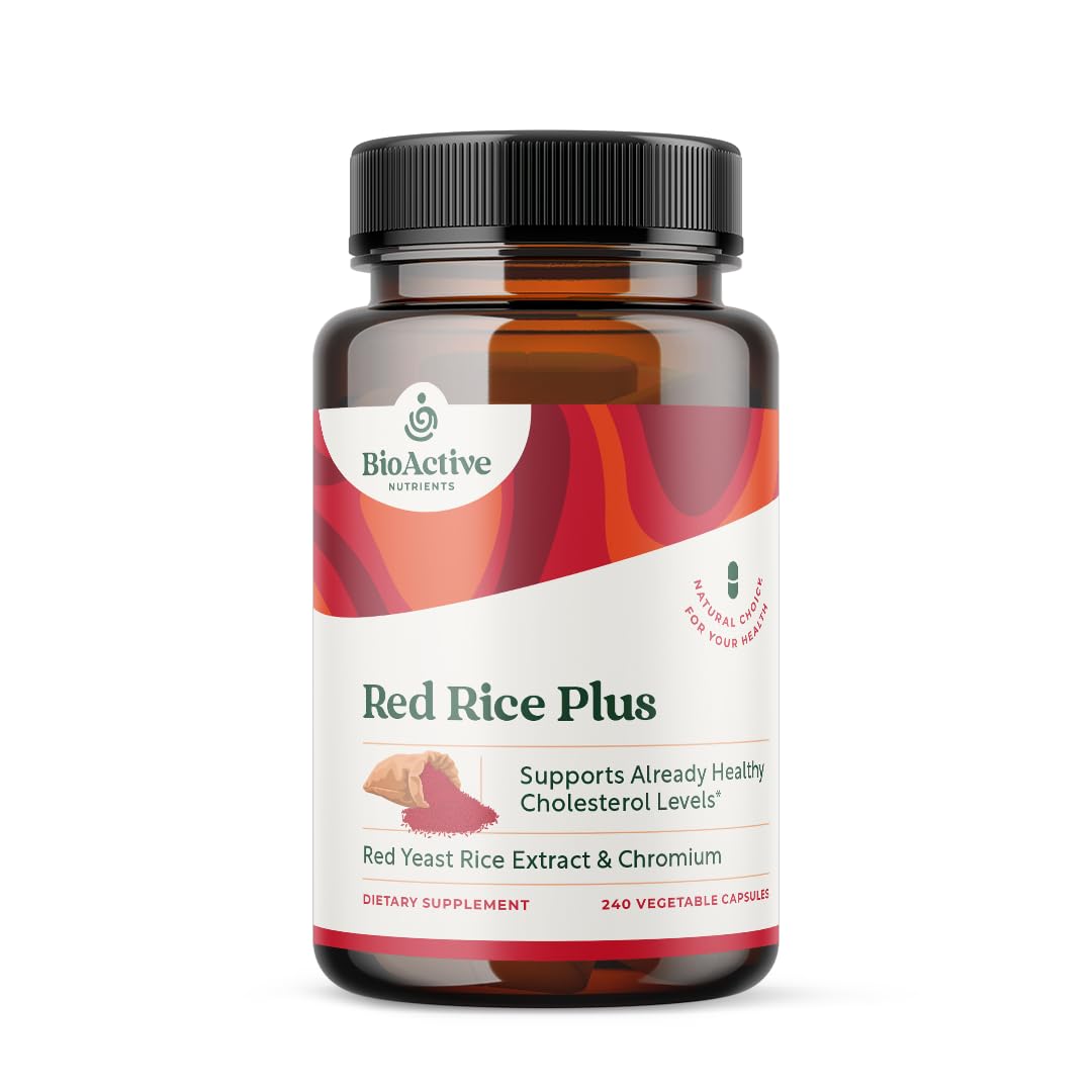 BIOACTIVE NUTRIENTS Red Rice Plus Supplement Capsules 240 Count Cholesterol Support