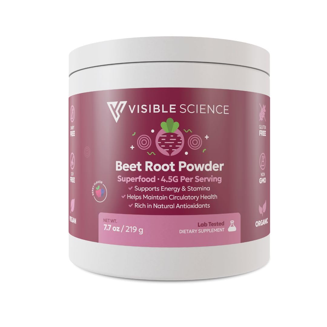 Visible Science Beet Root Powder – Superfood with Antioxidants, Circulation & Endurance Support, 7.7 oz