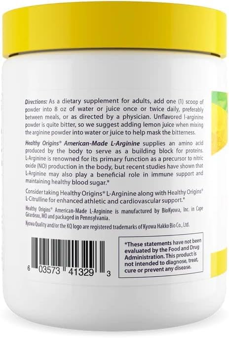 Healthy Origins L-Arginine Powder 5,000 mg per Serving, 10.6 oz, 60 Servings