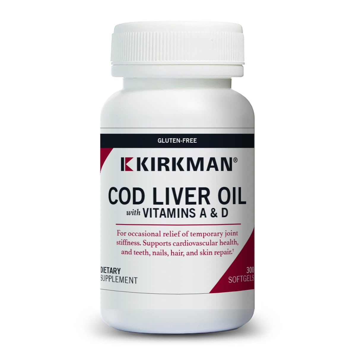 Kirkman Cod Liver Oil with Vitamin A & D Softgels, 300