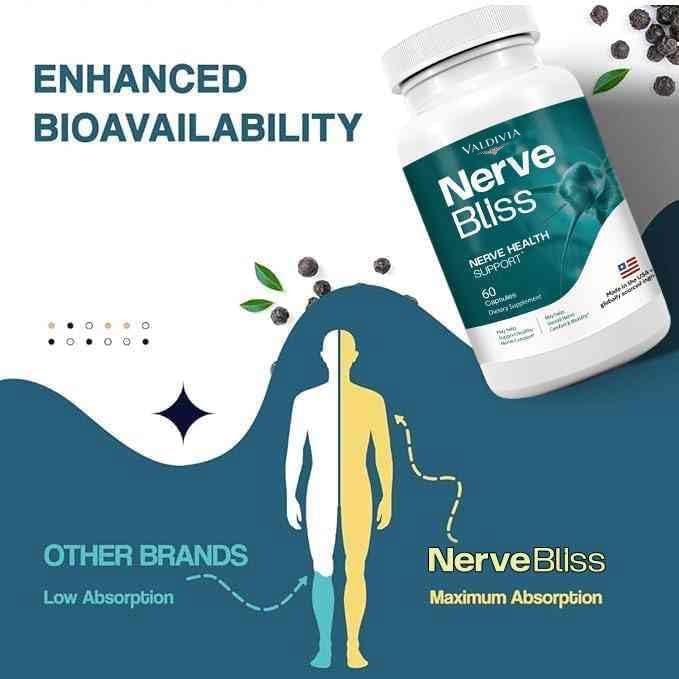 Valdivia NerveBliss Advanced Nerve Support Supplement Capsules, Premium Natural Multivitamin Advanced Formula, 300 Capsules