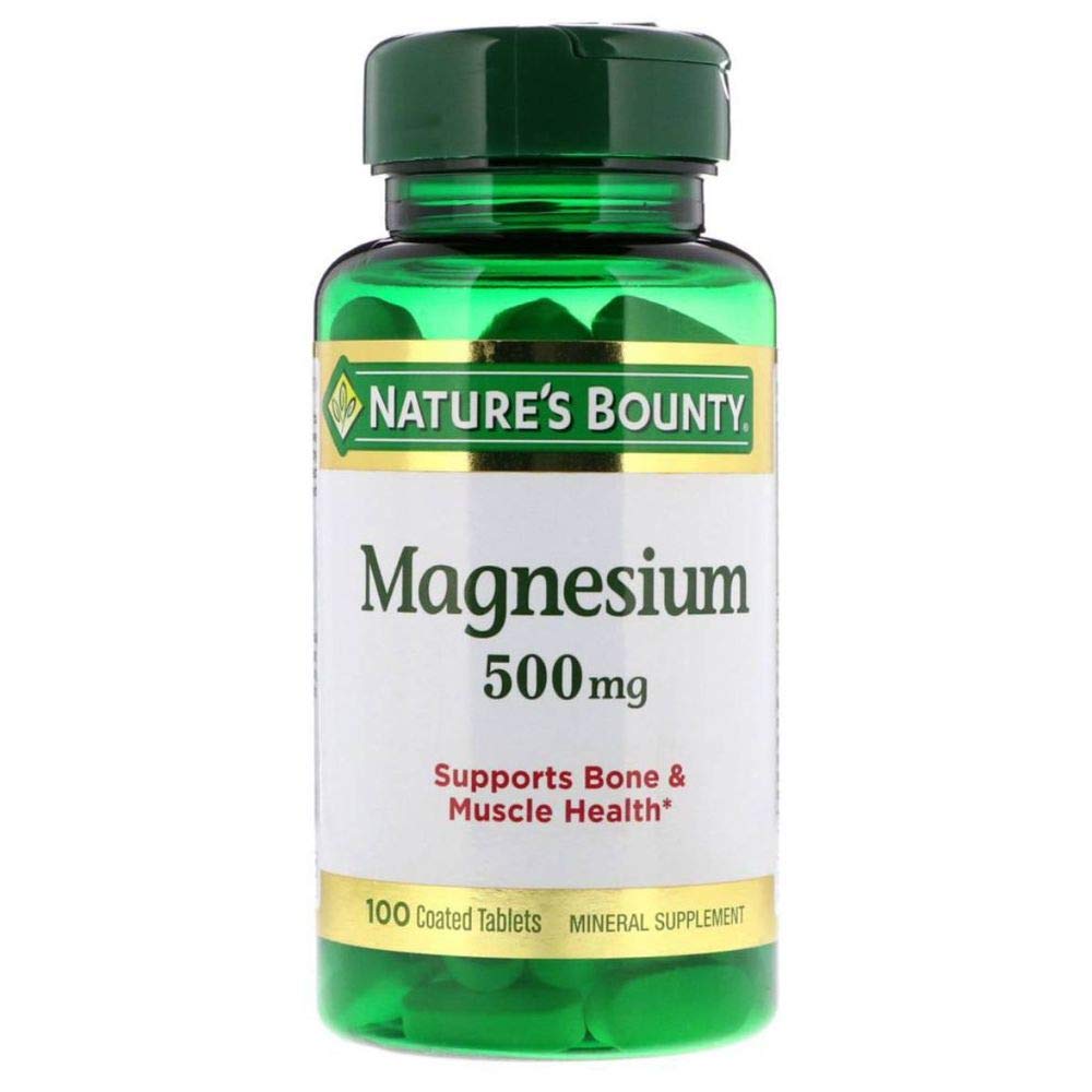 Nature's Bounty Magnesium 500 mg Coated Tablets, 300 Tablets