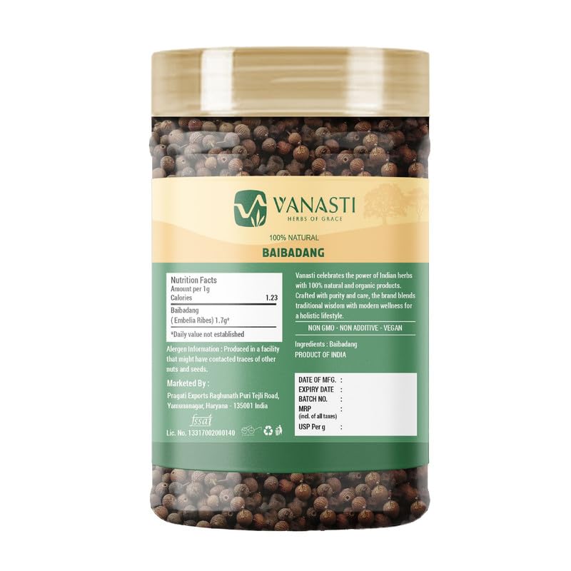 VANASTI Baibadang Vaivadang Black Embelia Ribes False Black Pepper Powder 3.52 oz