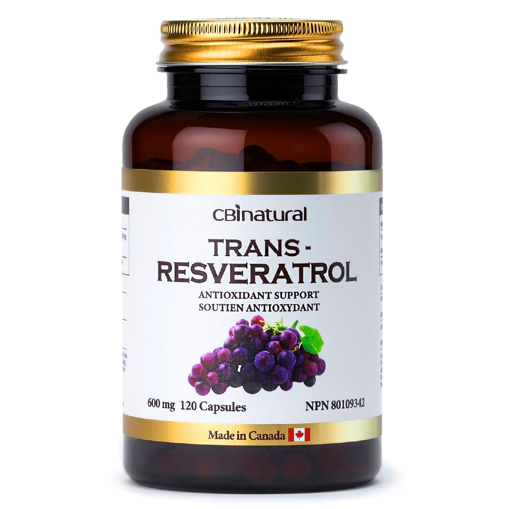 CBI Natural Trans-Resveratrol 600mg, 120 Capsules