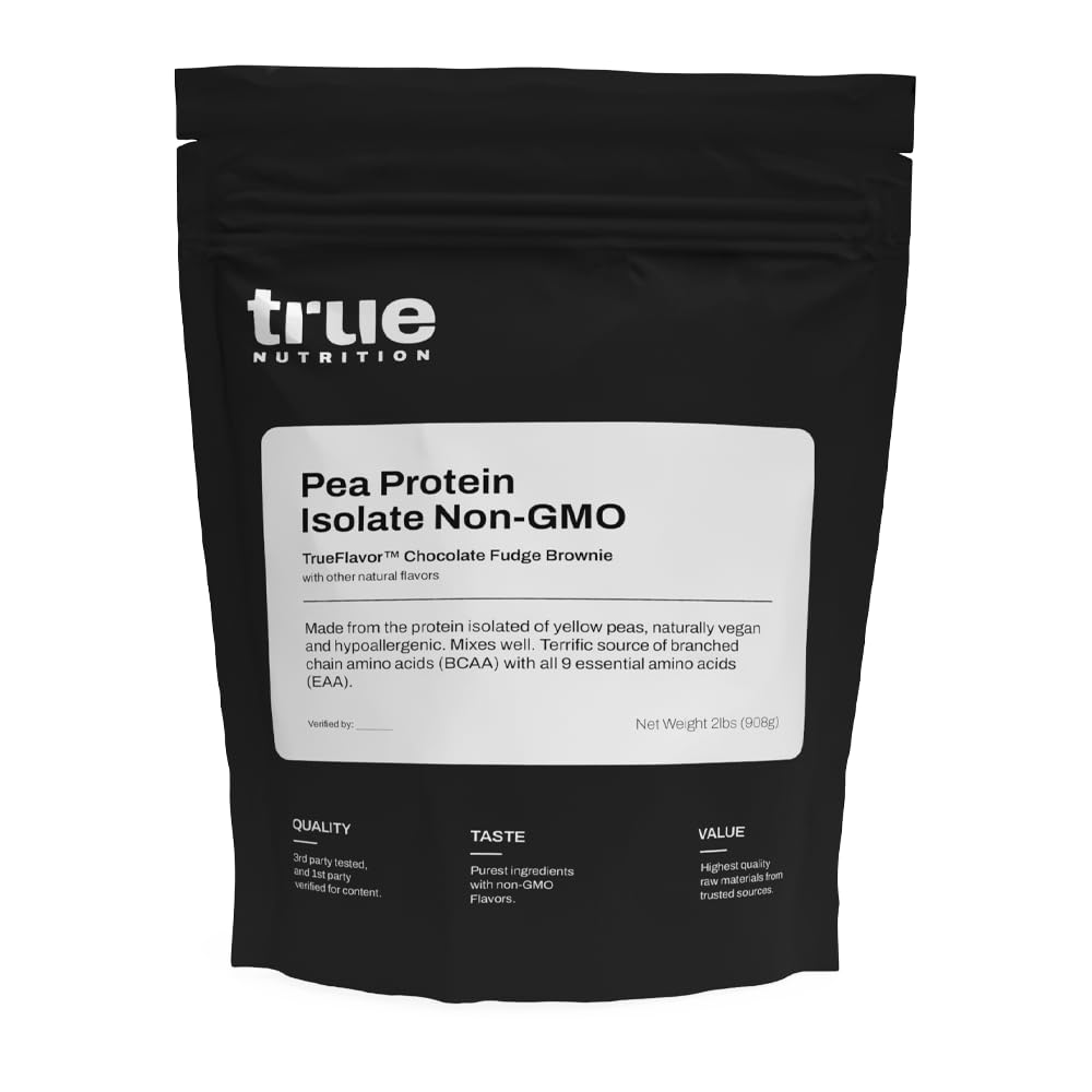 True Nutrition Pea Protein Isolate Powder, Chocolate Fudge Brownie, 32 Servings