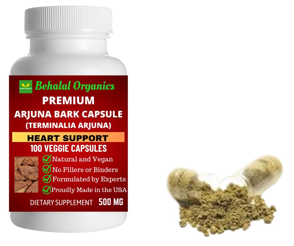 Behalal Organics Arjuna Bark Quick Release Capsules, 100 Count