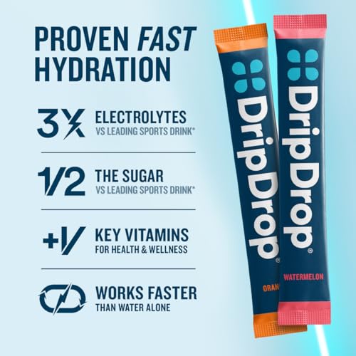 DripDrop Hydration Electrolyte Powder Packets Piña Colada, Mango, Açaí, Passion Fruit, Watermelon, Berry, Lemon, Orange - 64 Count
