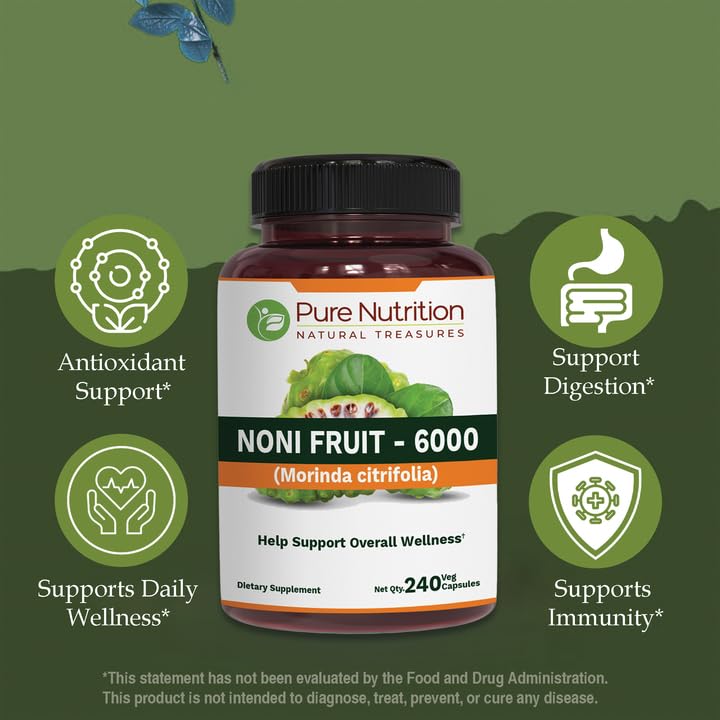 PURE NUTRITION NATURAL TREASURES Noni Fruit Extract 300mg Capsules 240