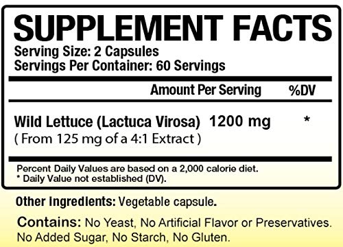 Biotech Nutritions Wild Lettuce Extract 1200 mg Capsule 120 Count