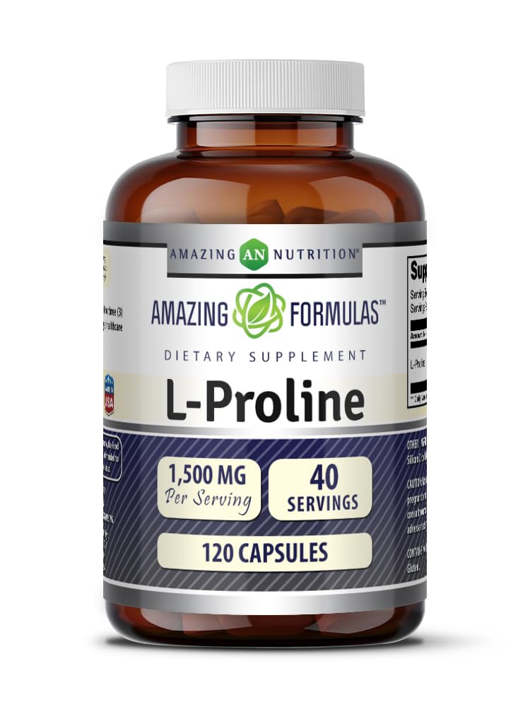Amazing Nutrition L-Proline 1500 Mg Capsules 120 Count