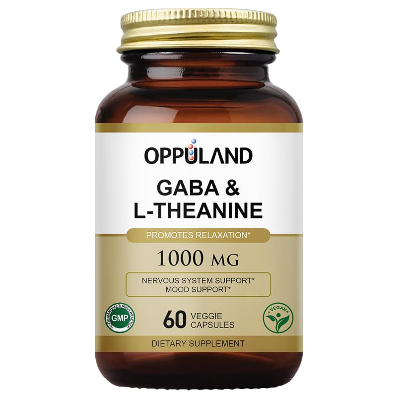 oppuland GABA & L-Theanine - Promotes Relaxation | Nervous System Support | Mood Support, 60 Capsules