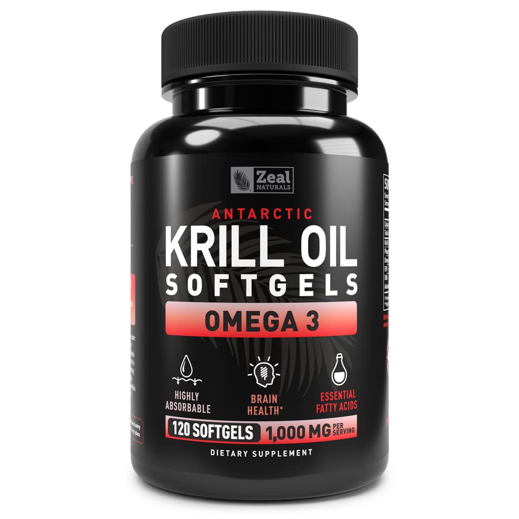 Zeal Naturals Antarctic Krill Oil 1000mg Softgels 120 Count