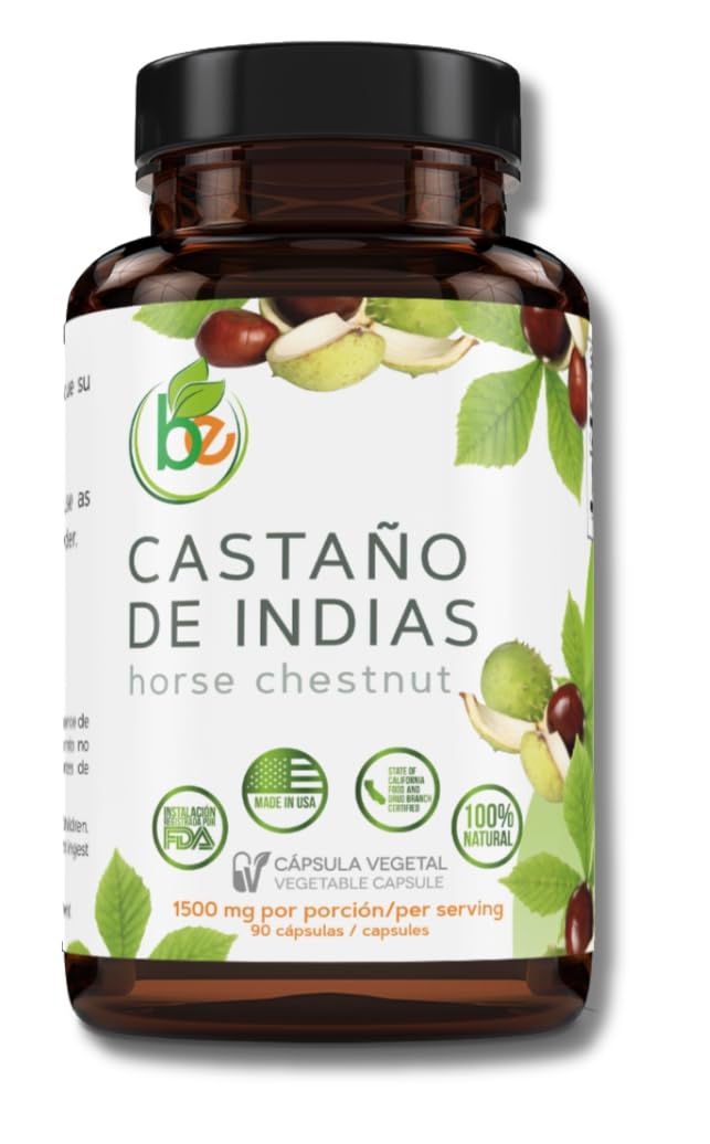 B-Experts Castaño De Indias (Horse Chestnut) Capsules 1500 mg per Serving, 90 Veggie Caps, 1 Count