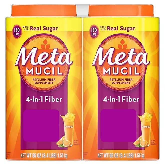 Metamucil 4-in-1 Fiber with Real Sugar, Orange Flavor Powder 110