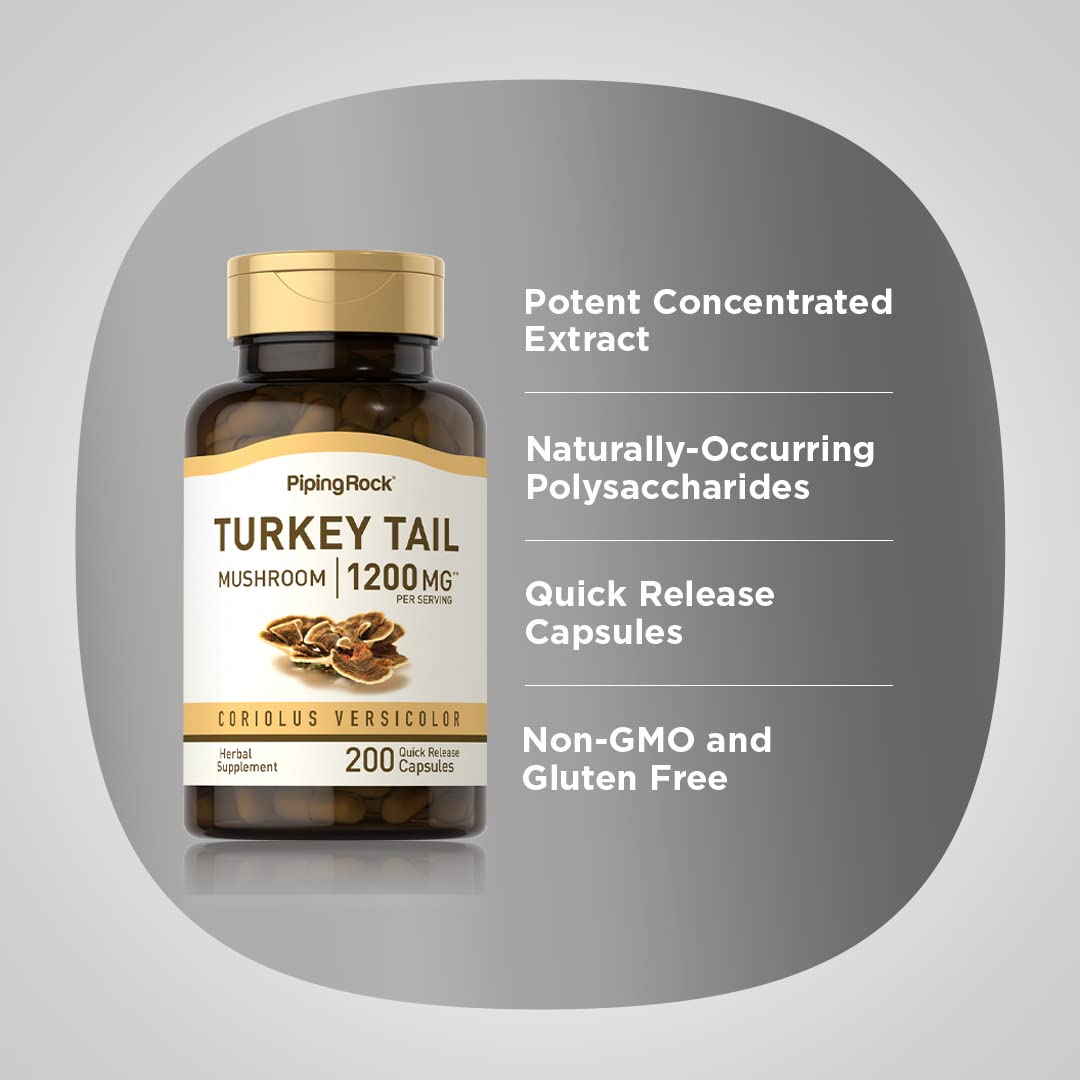 Piping Rock Turkey Tail Mushroom Capsules 200 Count