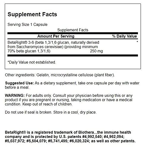 Swanson BetaRight Beta Glucan 250 mg Capsules 60