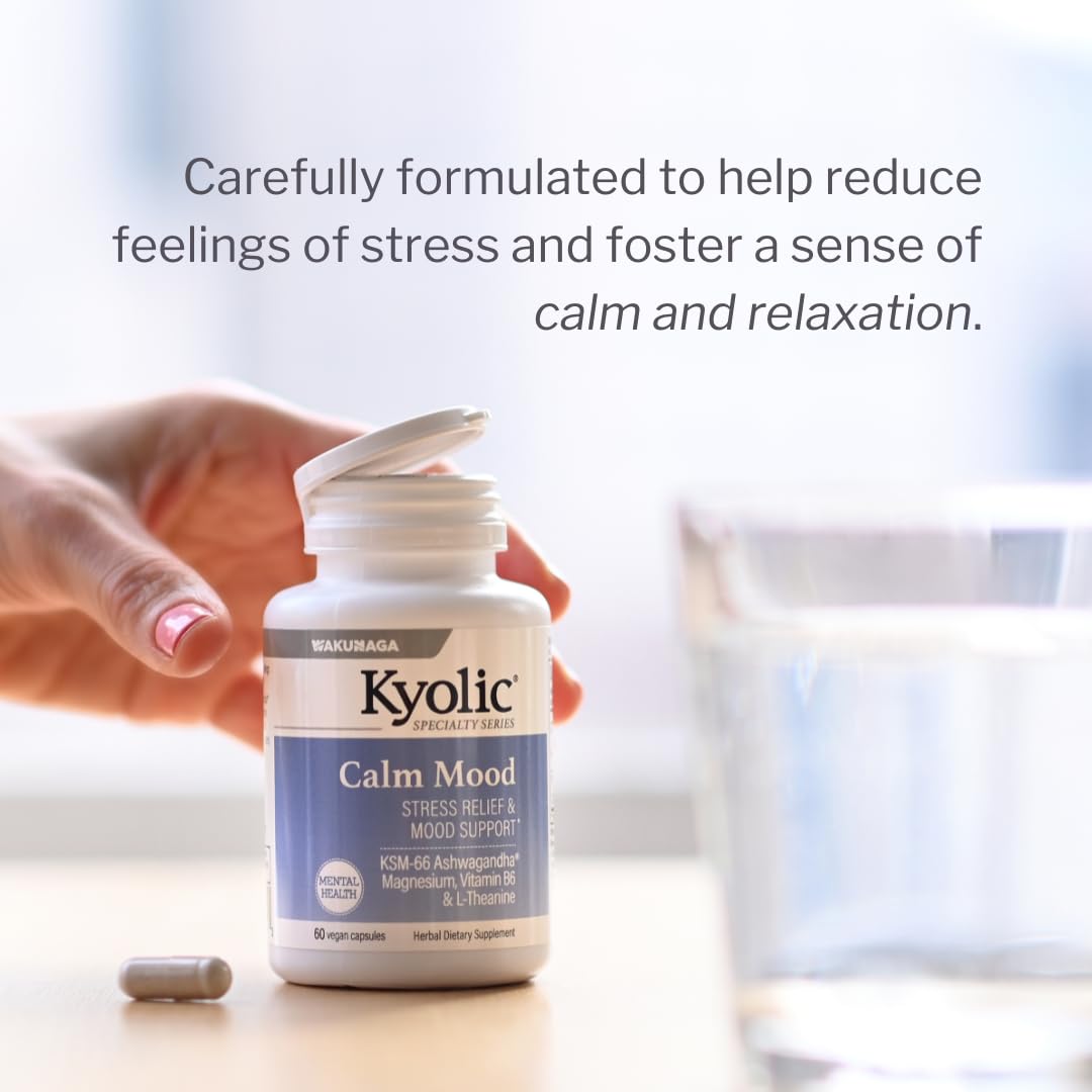 Kyolic Specialty Series Calm Mood, Stress Relief & Mood Support Capsule, 60 Count