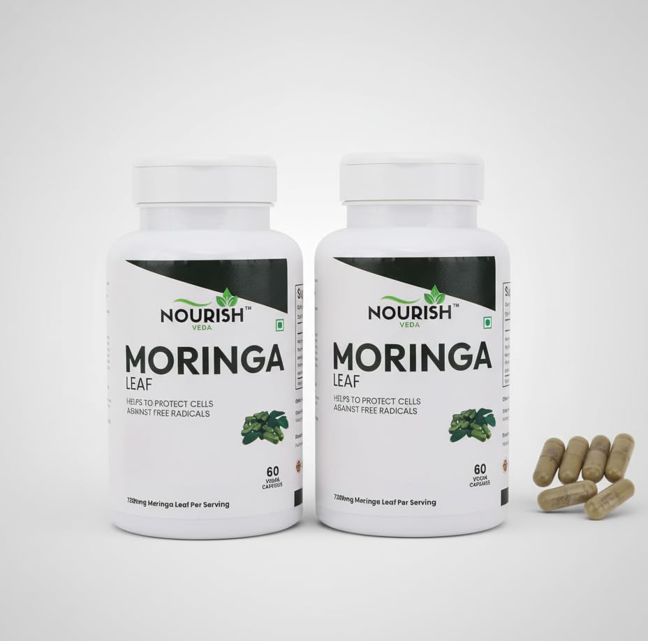 NOURISH VEDA Organic Moringa Capsules, 5 Capsules