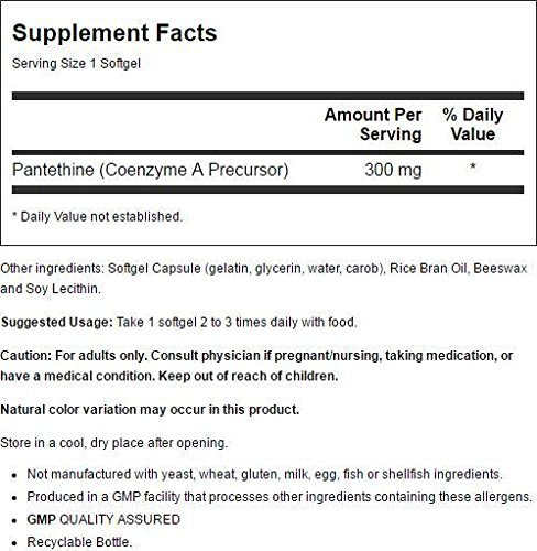 NOW Foods Pantethine 300mg Softgel 1 Count