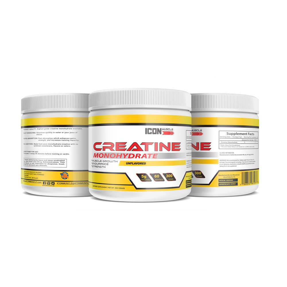 Icon Muscle Creatine Monohydrate Powder 10.6 Ounce