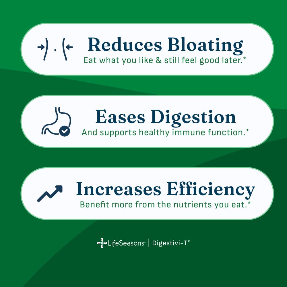 LifeSeasons Digestivi-T Digestive Enzymes & 10 Billion CFU Probiotic Supplement Capsule, 90 Capsules