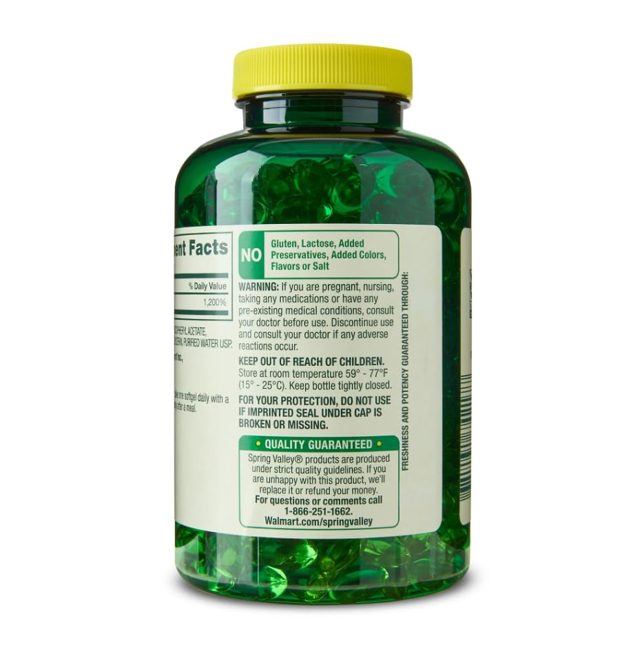 Generic Vitamin E Dietary Supplement Softgels 100 Softgels