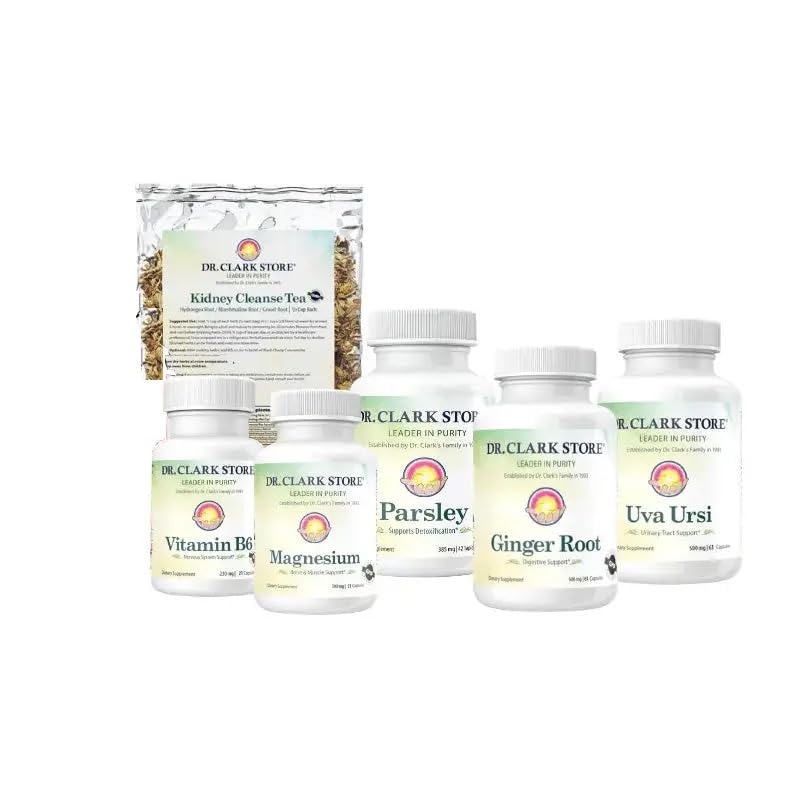 Dr Clark Store 3 Week Kidney Cleanse Kit with Herbal Tea, Capsules, 273 Capsules