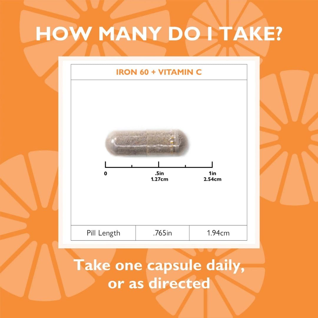 Celebrate Bariatric Supplements Bariatric Iron with Vitamin C, 60mg Iron, 90 Capsules