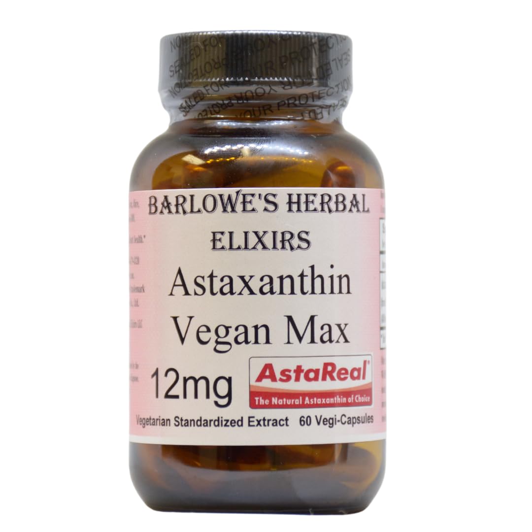 Barlowe's Herbal Elixirs Astaxanthin Supplements 60 Capsules