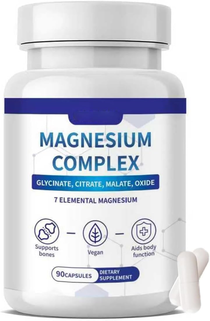 SERSANVE Magnesium Complex 7 Elemental Supplement 1000mg Glycinate, Citrate, Malate for Easy Absorption, Vegan Non-GMO, 90 Capsules