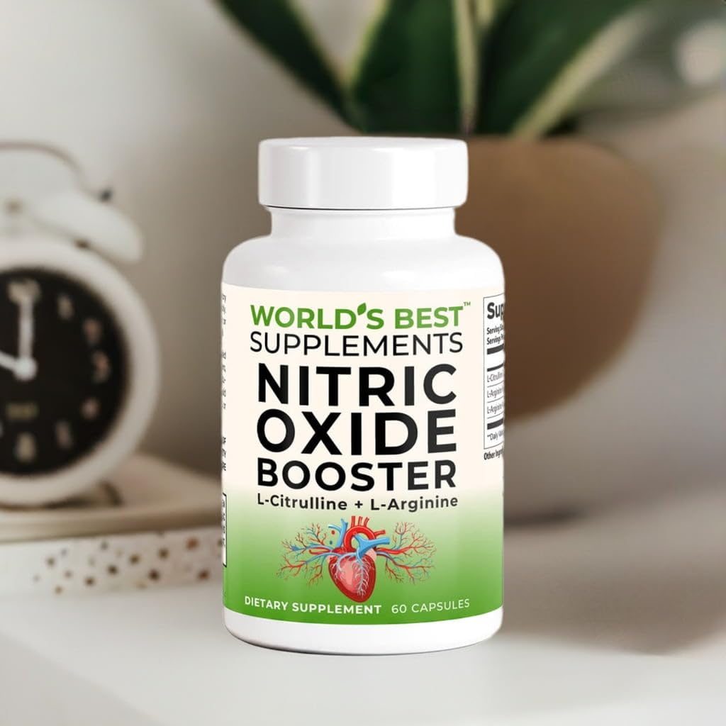 World's Best Supplements Nitric Oxide Booster, L-Arginine & L-Citrulline Complex, 400mg Capsule, 60 Capsules