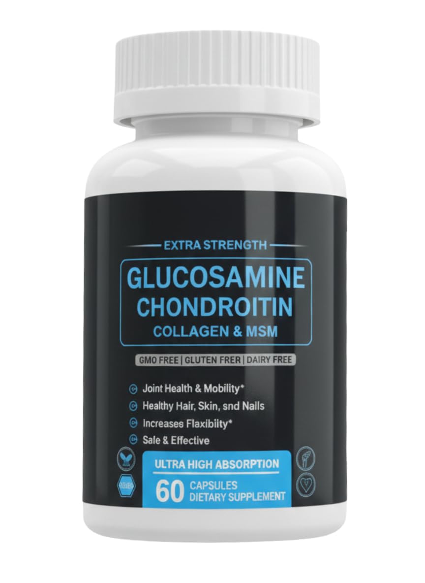 Okian Glucosamine Chondroitin MSM Collagen Supplement Veggie Capsules, 60 Count