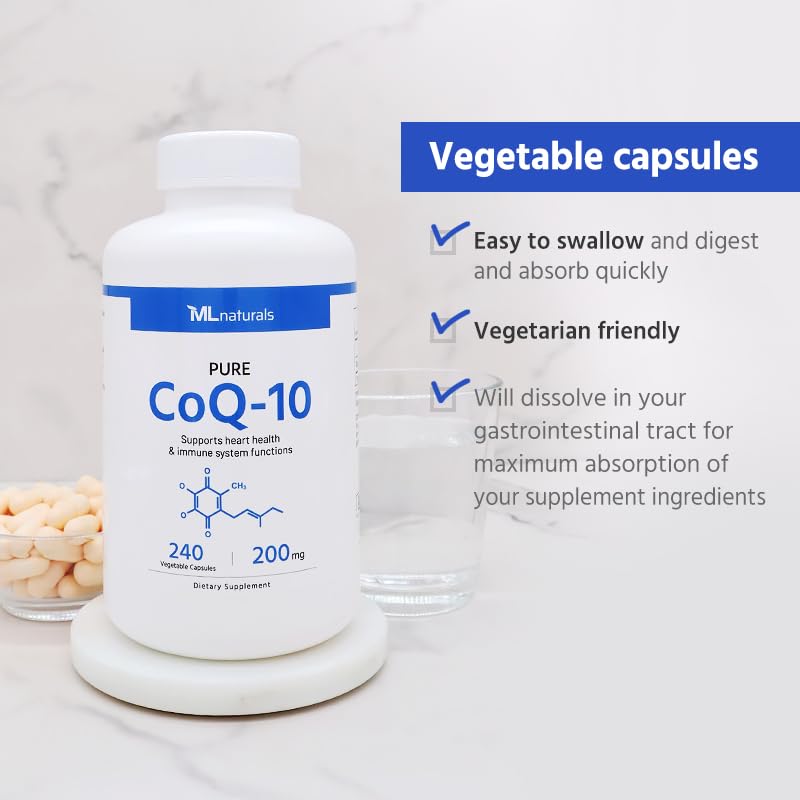 ML Naturals CoQ-10 200mg, 240 Capsules