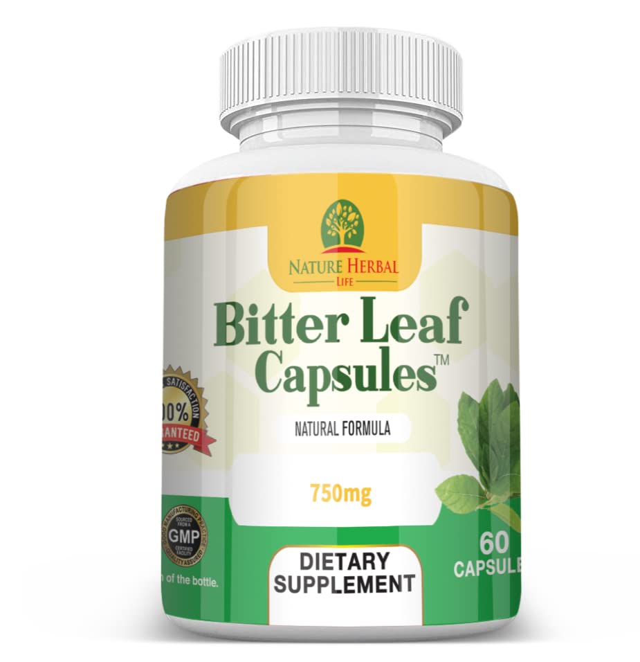 Nature Herbal Life Bitter Leaf Capsules 750 mg, 60 Capsules