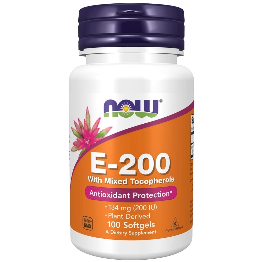 NOW Foods E-200 Mixed Tocopherols Softgels, 300 Softgels