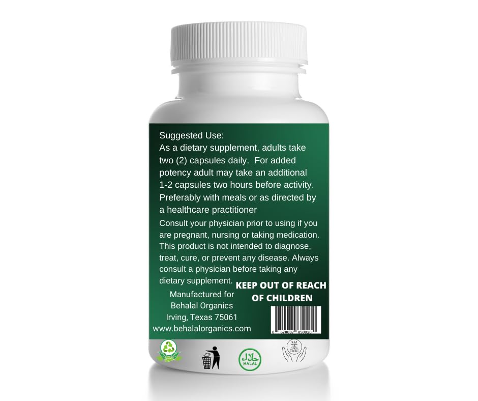 Behalal Organics Aloe Vera Quick Release Capsules, 100 Capsules