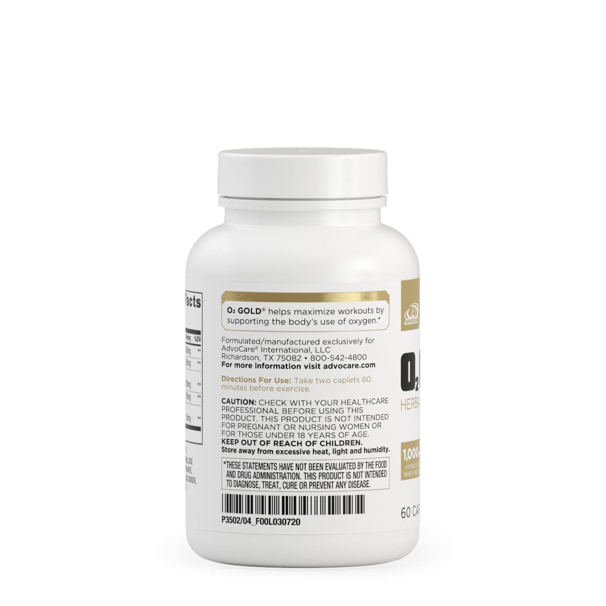 AdvoCare O2 Gold Blood Oxygen Supplement with Rhodiola Rosea Root & Hydrolyzed Whey Protein, Supports Energy, 60 Capsules