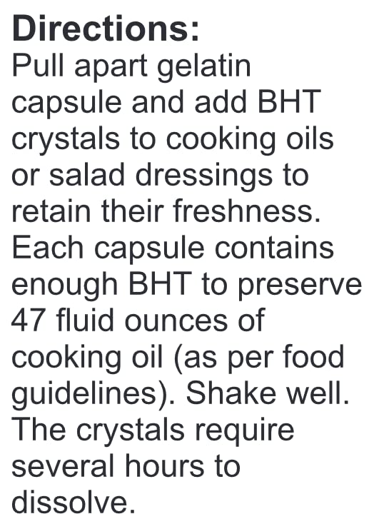 LifeLink BHT (Butylated Hydroxytoluene) 250 mg x 500 Capsules