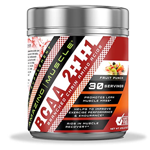 Amazing Muscle BCAA 2:1:1 Branched Chain Amino Acids Supplement Powder 16 oz