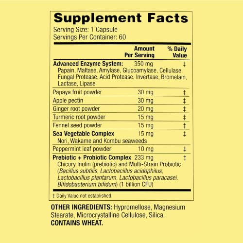 Generic Spring Valley Advanced Digestive Enzymes with Probiotics and Prebiotics, 60 Capsules
