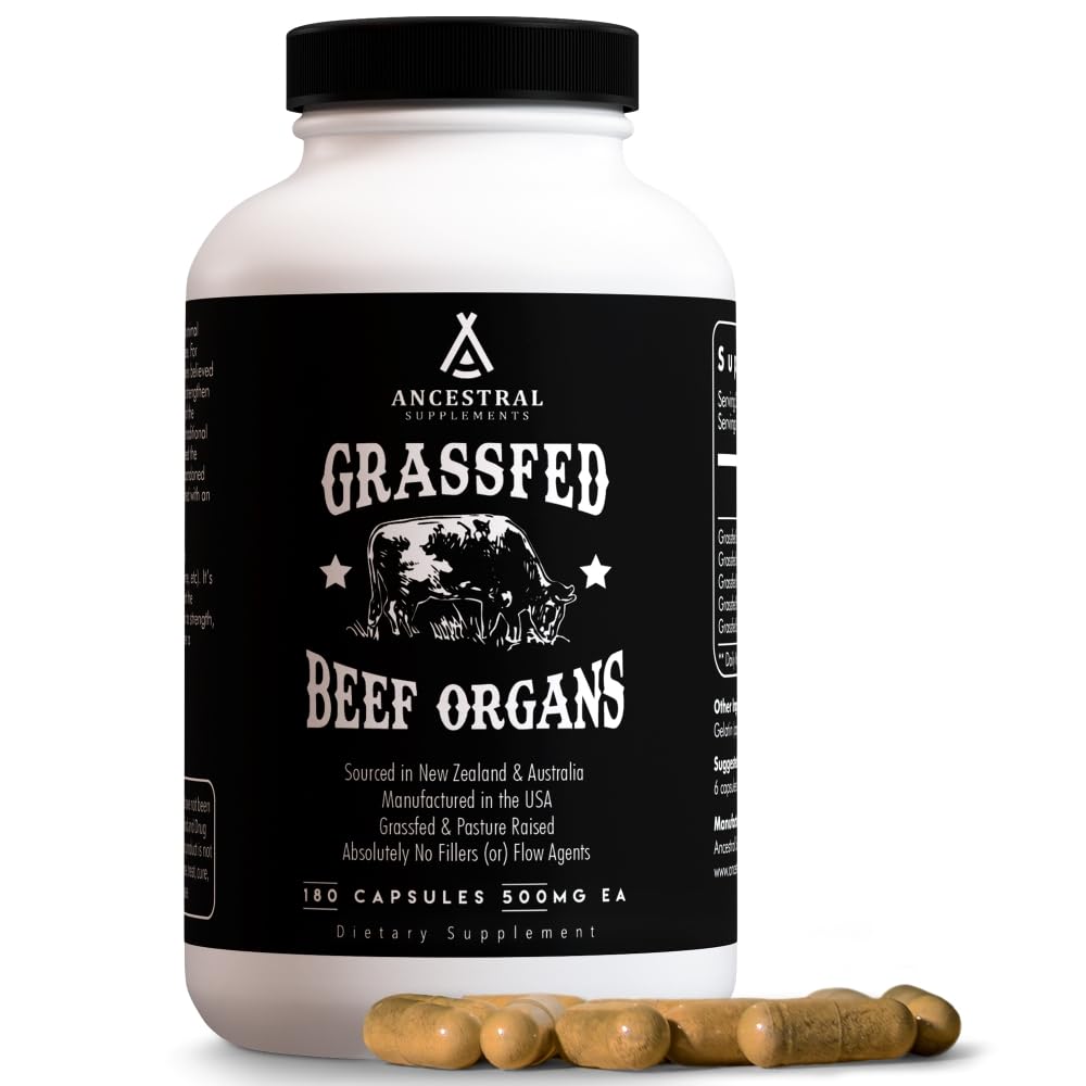 Ancestral Supplements Grass Fed Beef Organ Supplement Softgels 180