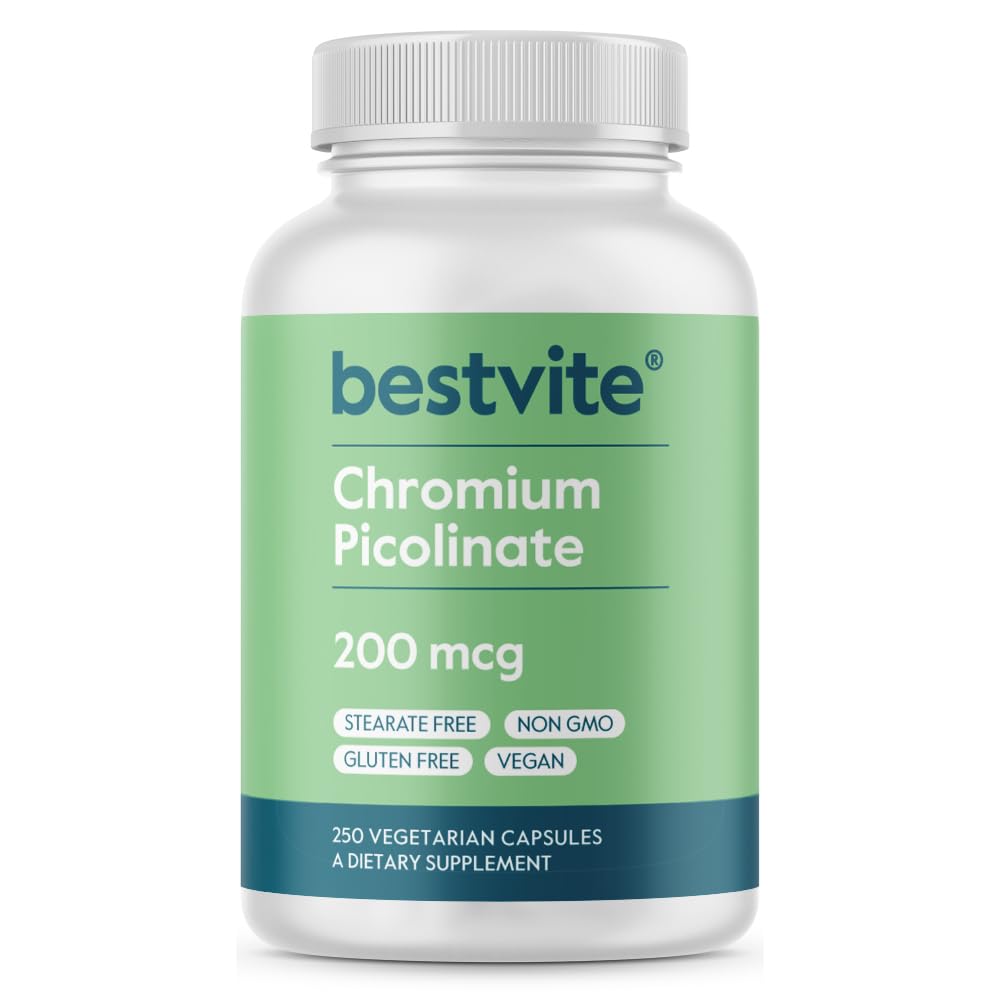 BESTVITE Chromium Picolinate 200mcg Capsules, 250 Count