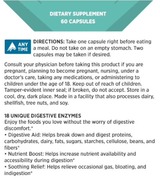 Generic Melaleuca Good Zymes Digestive Enzymes Capsules 60