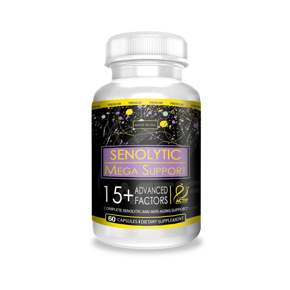 ACTIF Senolytic Support with 15+ Advanced Factors – Non-GMO, Fast-Acting, Made in USA, 60 Count Capsules