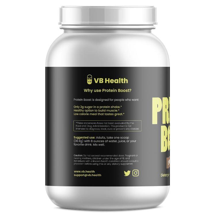 VB Health Whey Protein Powder Chocolate Brownie, 30 Servings