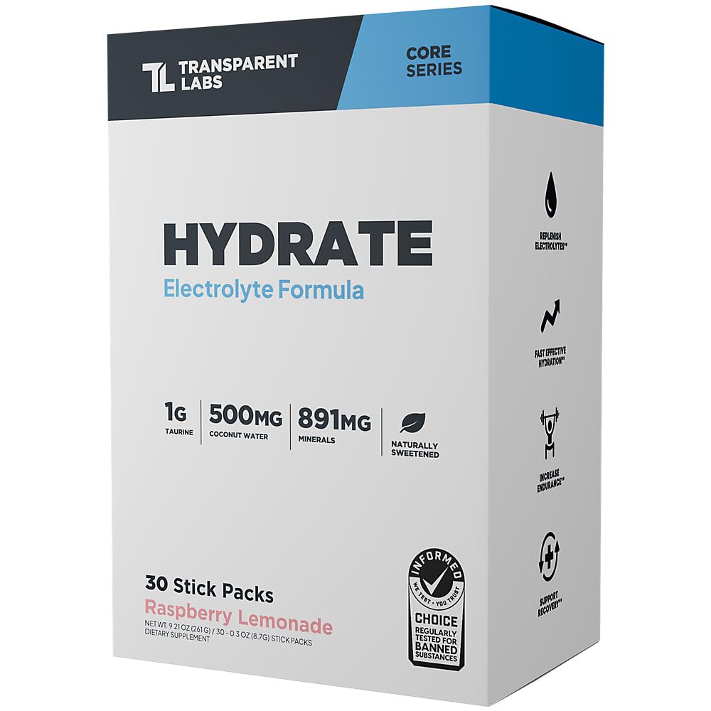 Transparent Labs Hydrate Powder 30 Stick Packs