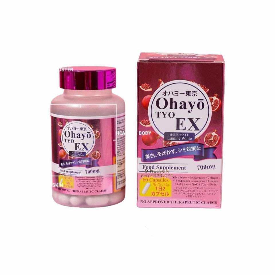 Generic OhayoTYO EX Lumine White Glutathione 700mg Capsules, 60 Count
