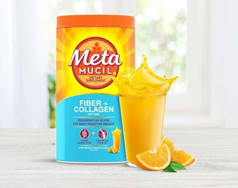 Metamucil Fiber + Collagen Peptides Powder - Orange 19.9 oz