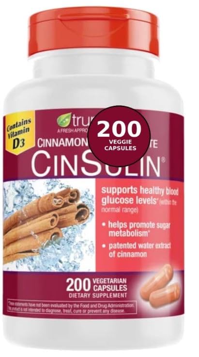 Adventure Home Cinssulin Cinnamon Chromium Picolinate Vitamin D3 200 Capsules