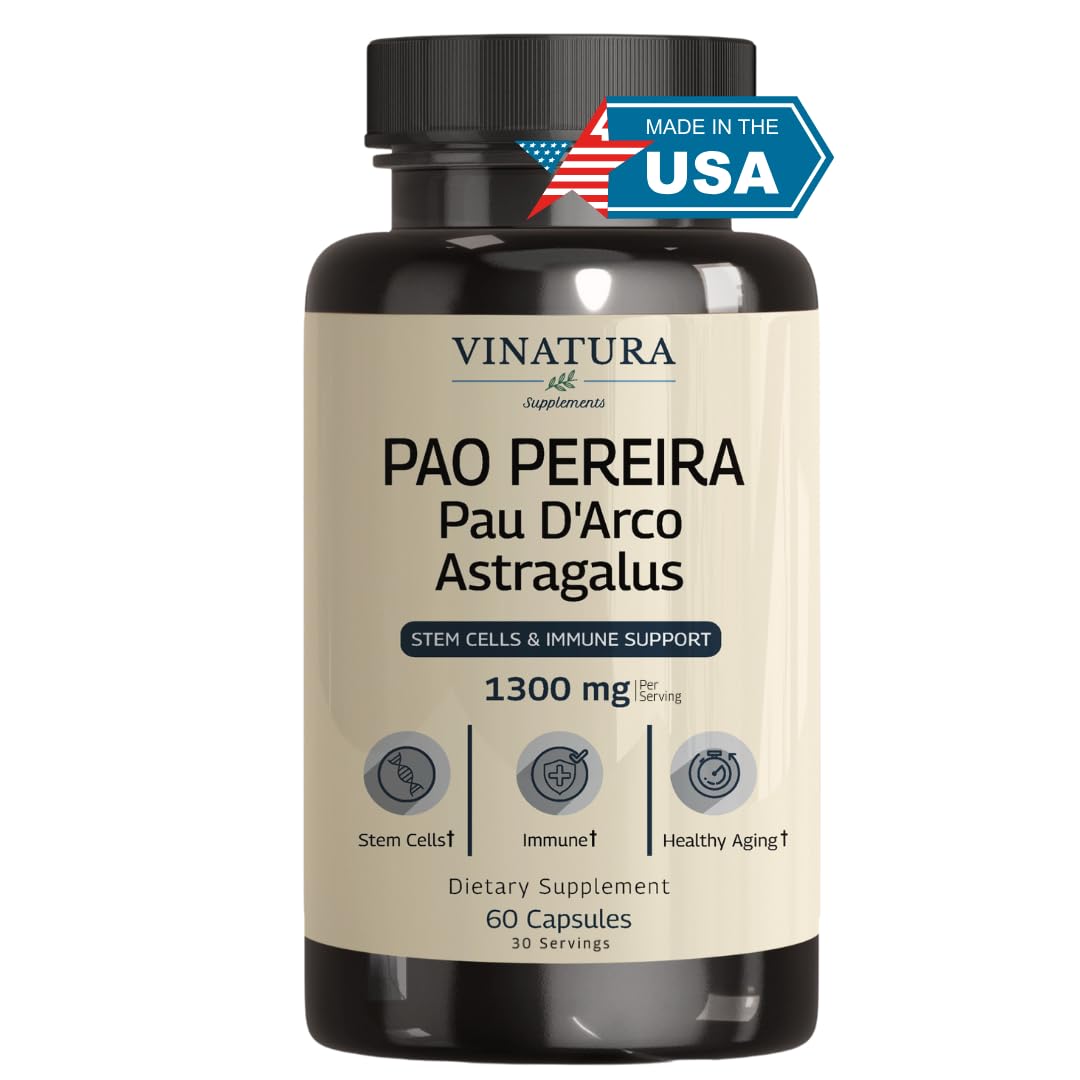 VINATURA Pao Pereira + Pau D'Arco Astragalus Capsules 60 Count